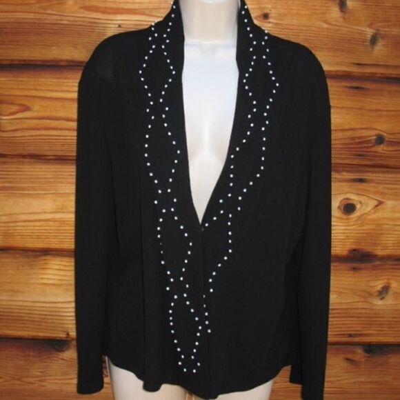 Black Beaded Top Blouse 10 - Picture 1 of 6